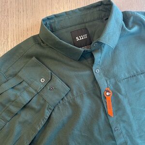 5.11 Tactical Igor Plaid Shirt Mens Large Kombu Green Long Sleeve NWT